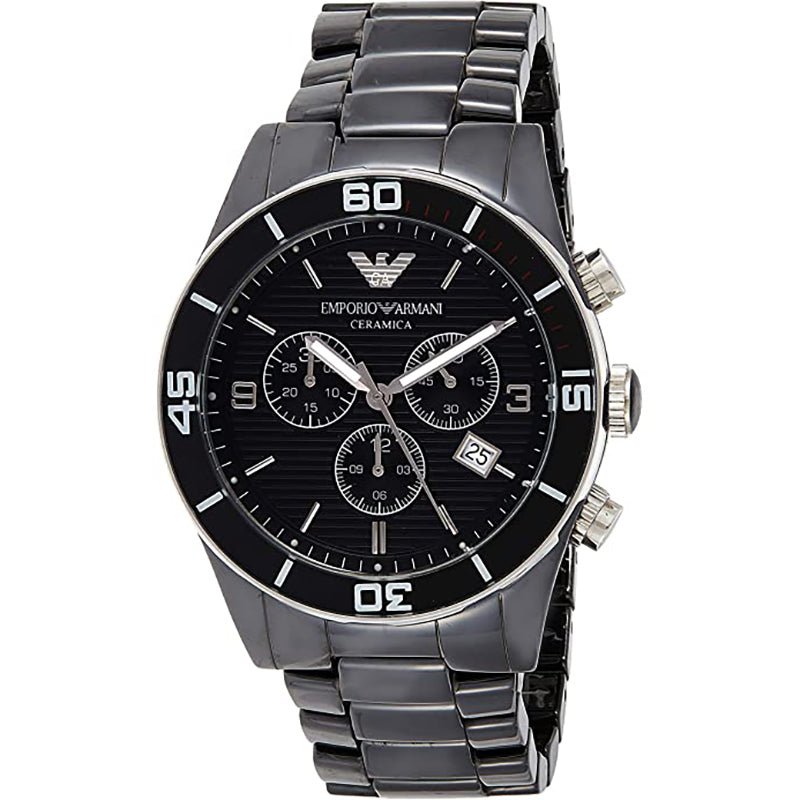  Shop Authentic Emporio Armani Black Ceramic Chronograph Black Dial Watch For Men - AR1421 - Luxxuri