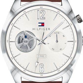  Shop Authentic Tommy Hilfiger Deacon White Dial Brown Leather Strap Watch for Men - 1791550 - Luxxuri