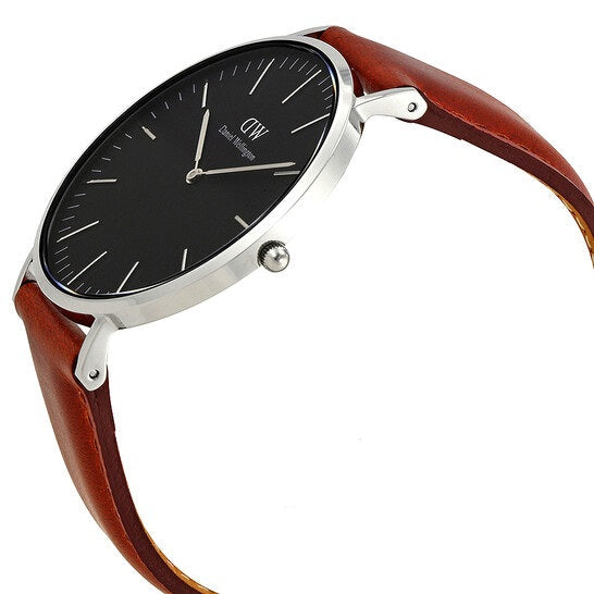  Shop Authentic Daniel Wellington Classic St Mawes Black Dial Brown Leather Strap Watch For Men - DW00100130 - Luxxuri