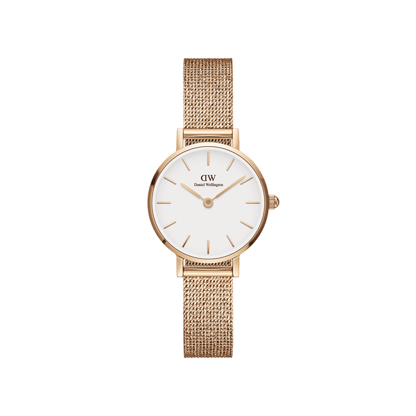  Shop Authentic Daniel Wellington Petite Melrose White Dial Rose Gold Mesh Strap Watch For Women - DW00100305 - Luxxuri