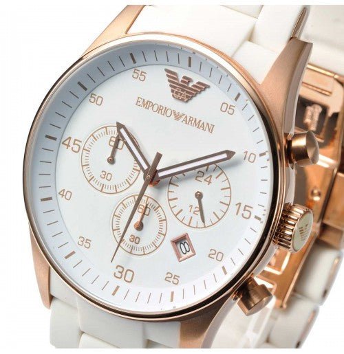  Shop Authentic Emporio Armani Sportivo Silver Dial White Silicone Strap Watch For Women - AR5920 - Luxxuri