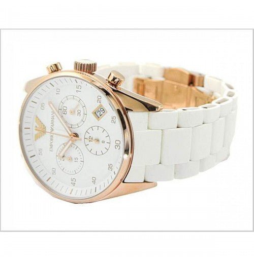  Shop Authentic Emporio Armani Sportivo Silver Dial White Silicone Strap Watch For Women - AR5920 - Luxxuri
