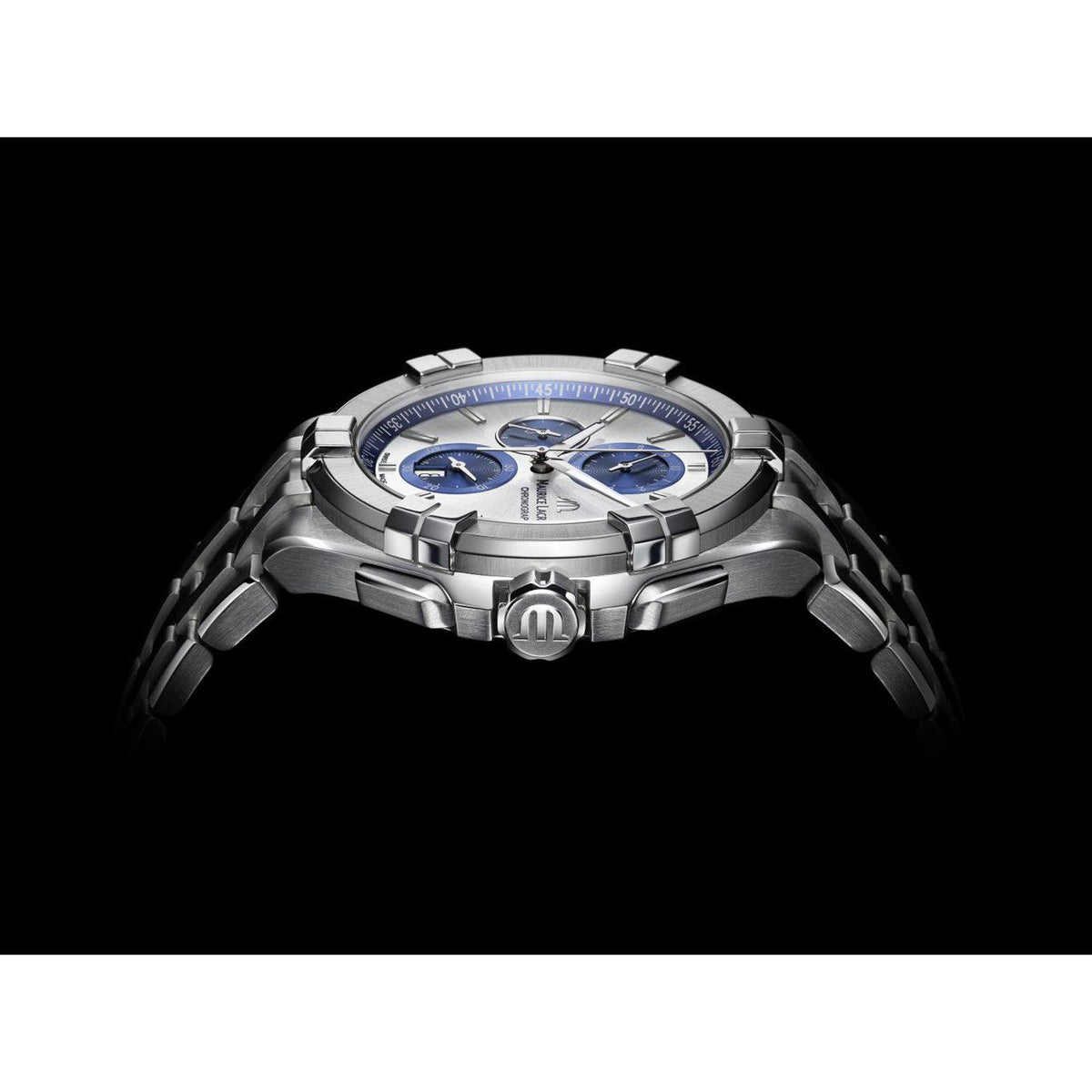  Shop Authentic Maurice Lacroix Aikon Chronograph Silver Dial Silver Steel Strap Watch for Men - AI1018-SS002-131-1 - Luxxuri