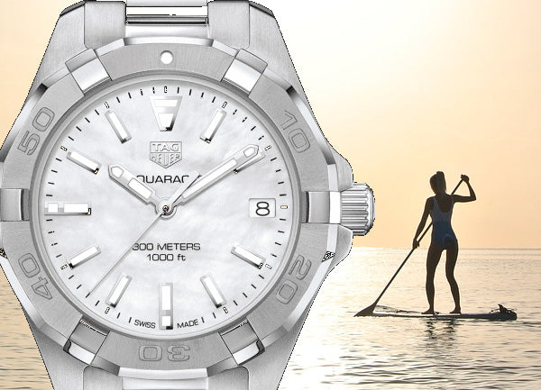  Shop Authentic Tag Heuer Aquaracer White Mother of Pearl Dial Watch for Women - WBD1311.BA0740 - Luxxuri