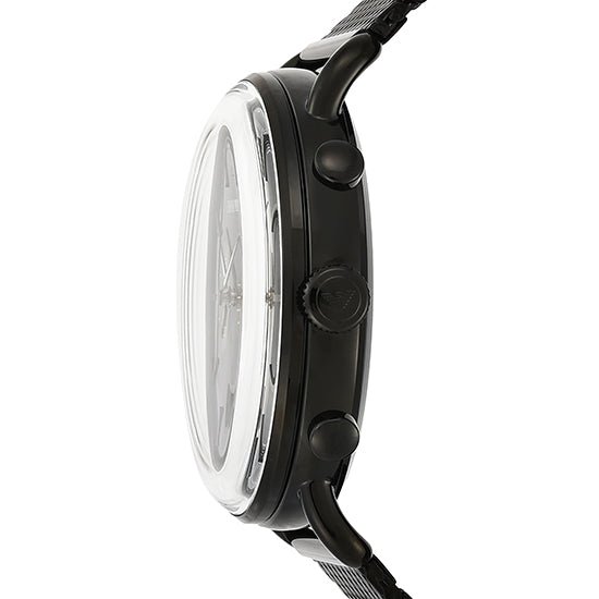  Shop Authentic Emporio Armani Aviator Black Dial Black Mesh Bracelet Watch For Men - AR11142 - Luxxuri