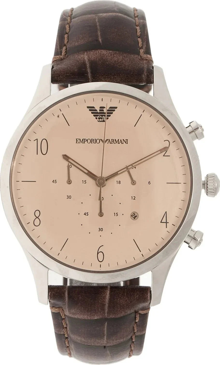  Shop Authentic Emporio Armani Classic Chronograph Cream Dial Brown Leather Strap Watch For Men - AR1878 - Luxxuri