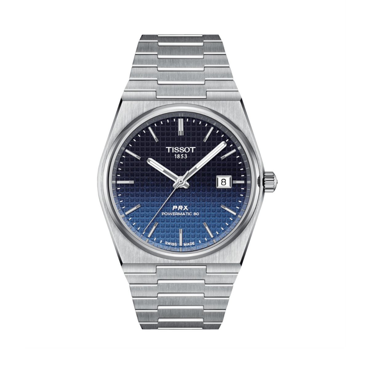  Shop Authentic Tissot Powermatic 80 Automatic Gradient Blue Dial Silver Steel Strap Watch for Men - T137.407.11.051.01 - Luxxuri