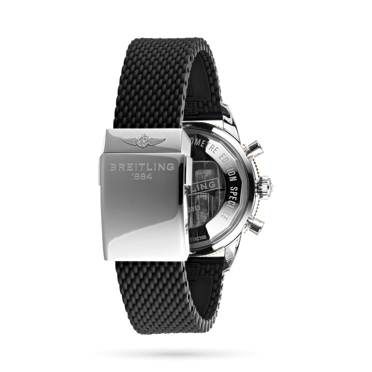 Breitling Superocean Heritage Chronograph 44 Black Dial Black Mesh Bracelet Watch for Men - U13313121B1S1