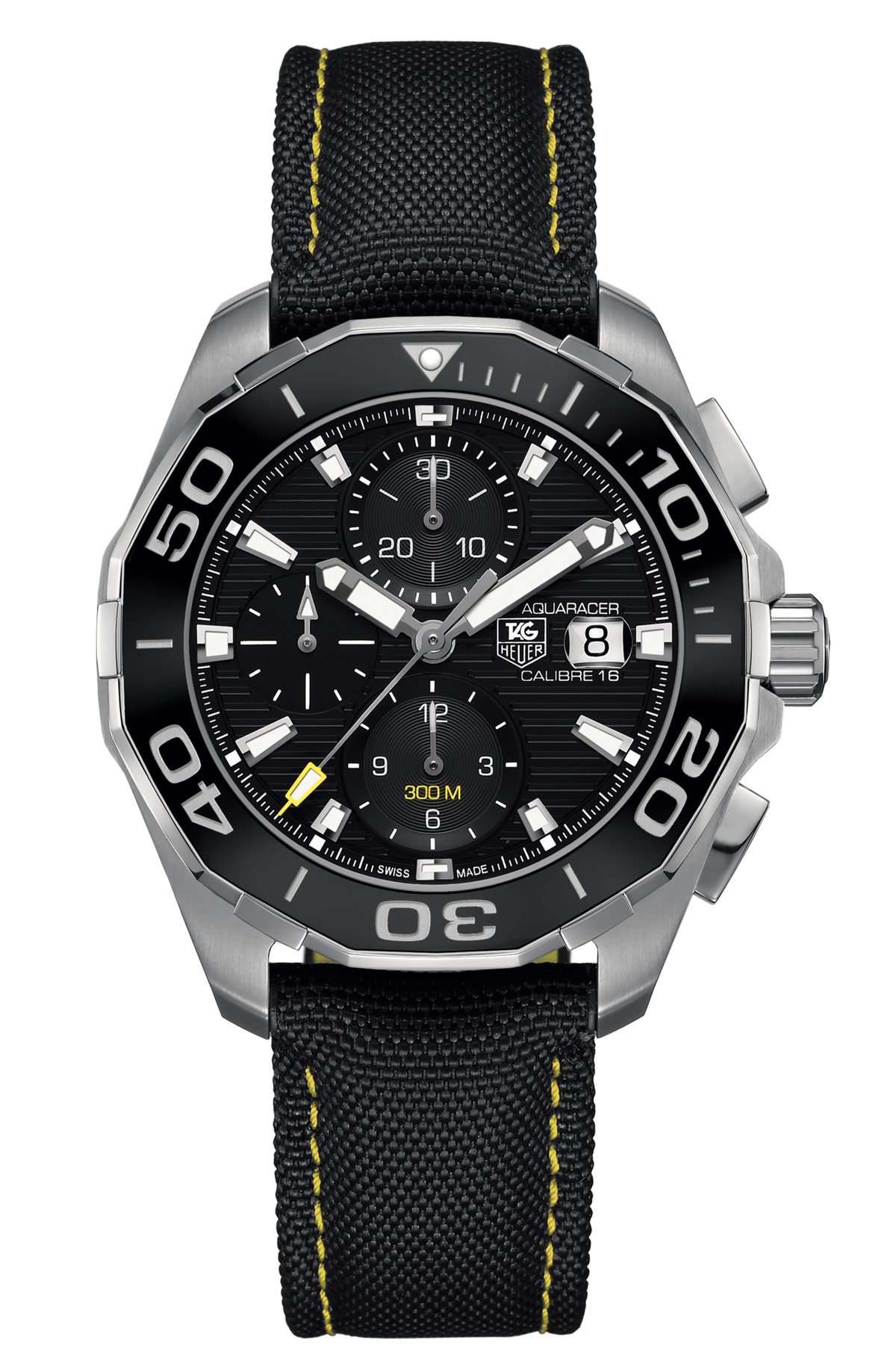  Shop Authentic Tag Heuer Aquaracer Automatic Chronograph Black Dial Black Nylon Strap Watch for Men - CAY211A.FC6361 - Luxxuri