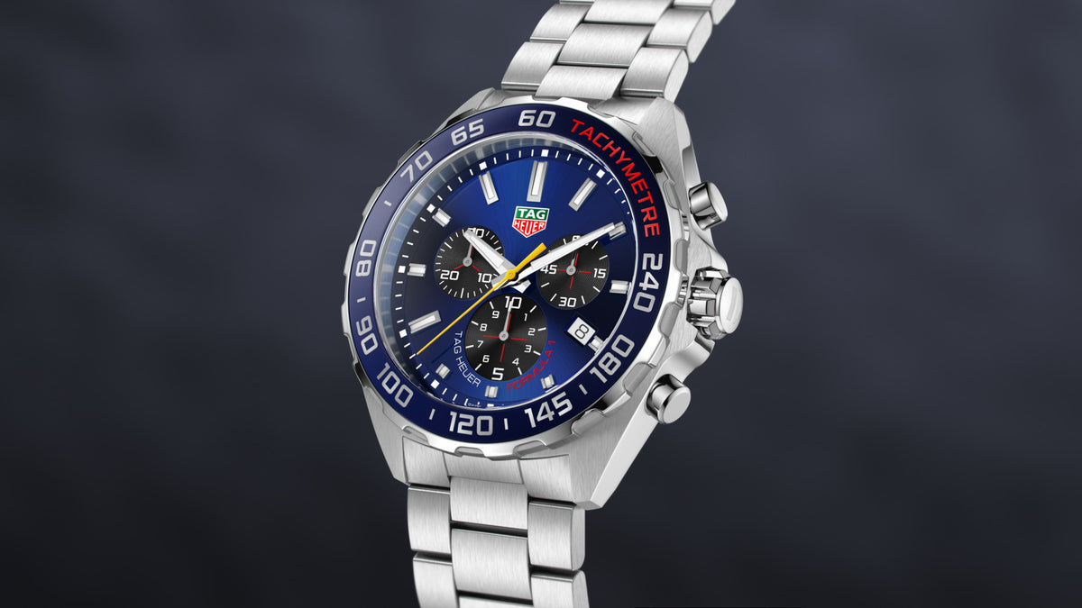  Shop Authentic Tag Heuer Formula 1 Red Bull Racing Chronograph Blue Dial Silver Steel Strap Watch for Men - CAZ101AK.BA0842 - Luxxuri