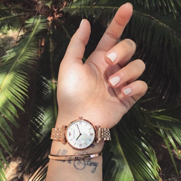 Shop Authentic Emporio Armani Mother of Pearl Dial Rose Gold Steel Strap Watch For Women - AR11110 - Luxxuri