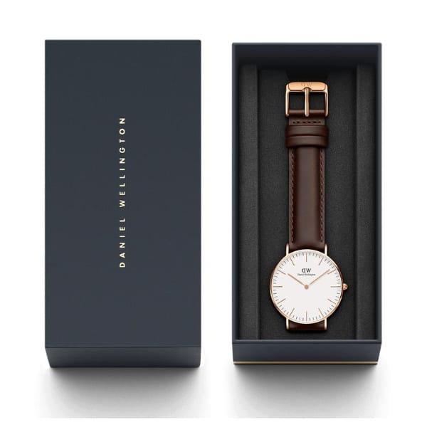  Shop Authentic Daniel Wellington Classic Bristol White Dial Brown Leather Strap Watch For Women - DW00100039 - Luxxuri