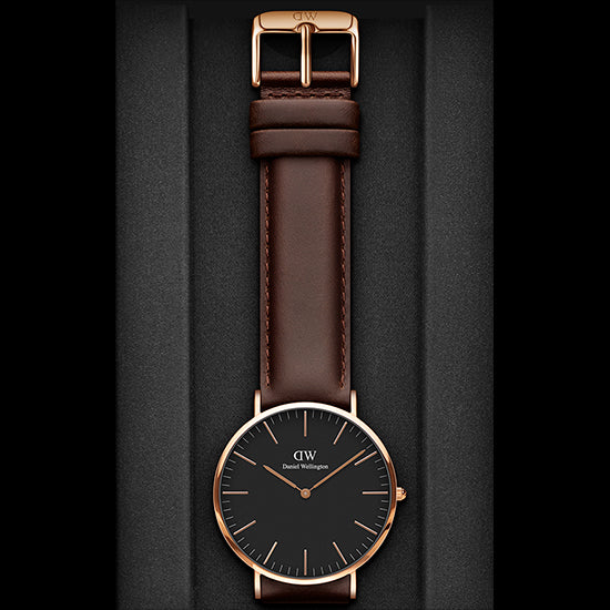  Shop Authentic Daniel Wellington Classic St Mawes Black Dial Brown Leather Strap Watch For Men - DW00100124 - Luxxuri