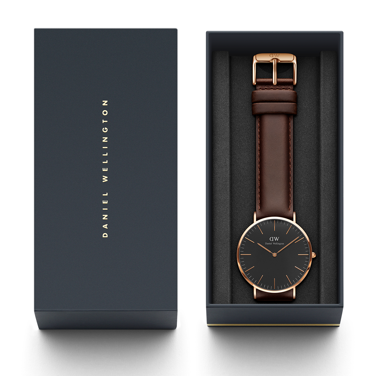 Shop Authentic Daniel Wellington Classic St Mawes Black Dial Brown Leather Strap Watch For Men - DW00100124 - Luxxuri