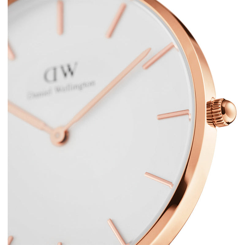  Shop Authentic Daniel Wellington Petite Melrose White Dial Rose Gold Mesh Strap Watch For Women - DW00100305 - Luxxuri
