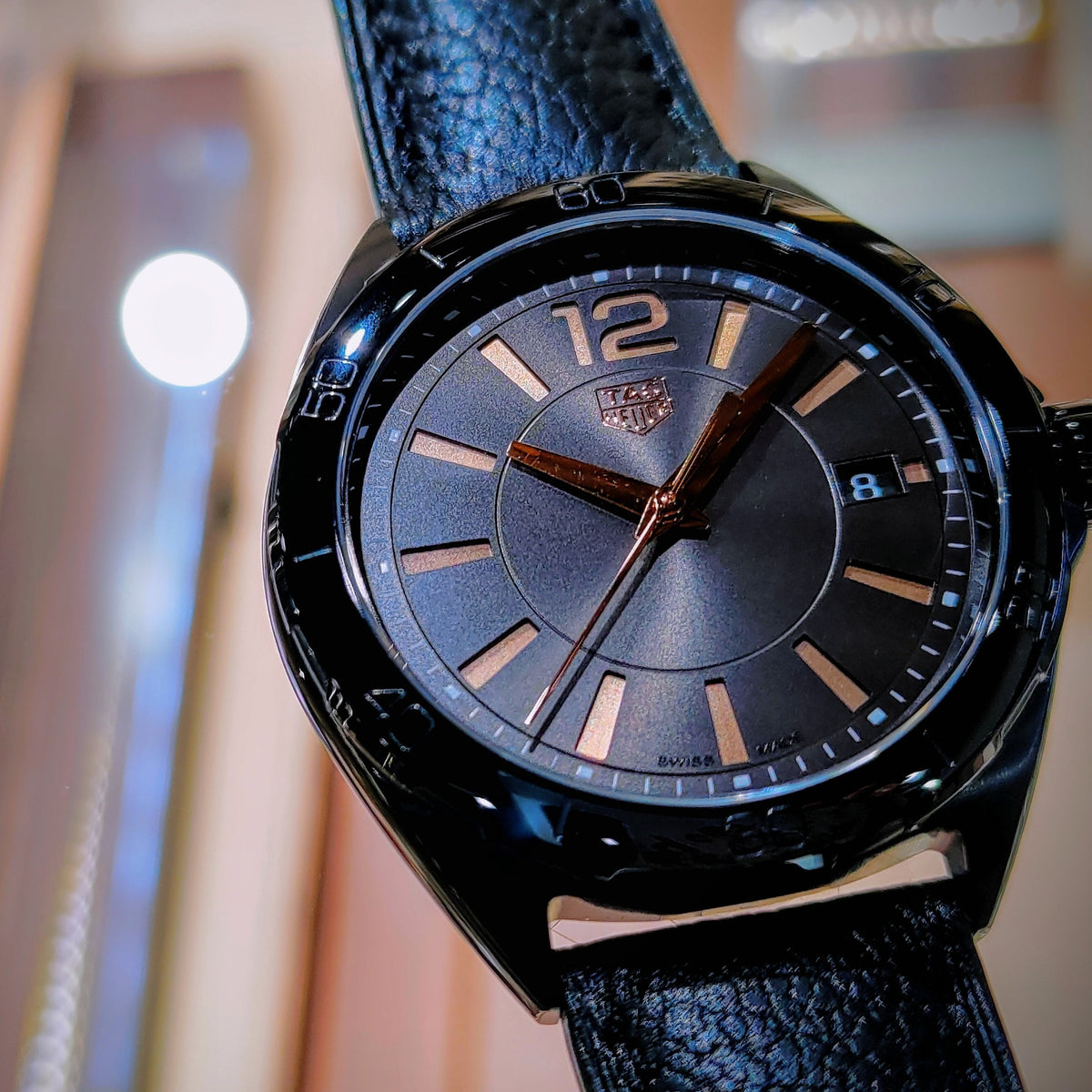  Shop Authentic Tag Heuer Formula 1 Quartz Black Dial Black Leather Strap Watch for Women - WBJ1314.FC8230 - Luxxuri
