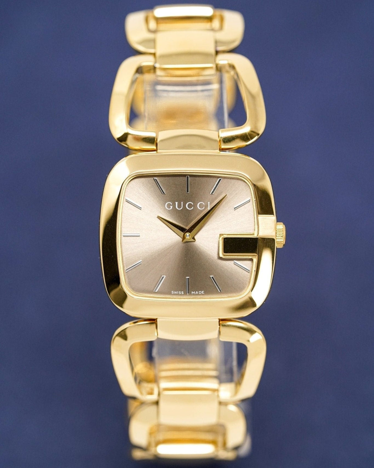 Gucci G Gucci Sunbrushed Brown Dial Rose Gold Steel Strap Watch For Women - YA125511
