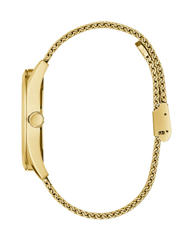 Guess Tailor Multifunction Gold Dial Gold Mesh Bracelet Watch for Men - GW0368G2