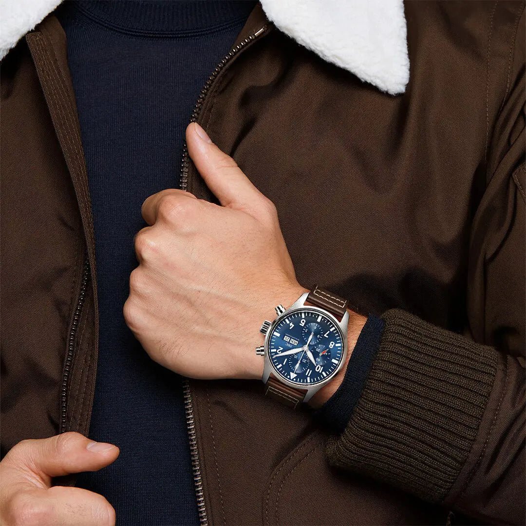  Shop Authentic IWC Pilot’s Watch Chronograph Edition “Le Petit Prince” Blue Dial Brown Leather Strap Watch for Men - IW377714 - Luxxuri