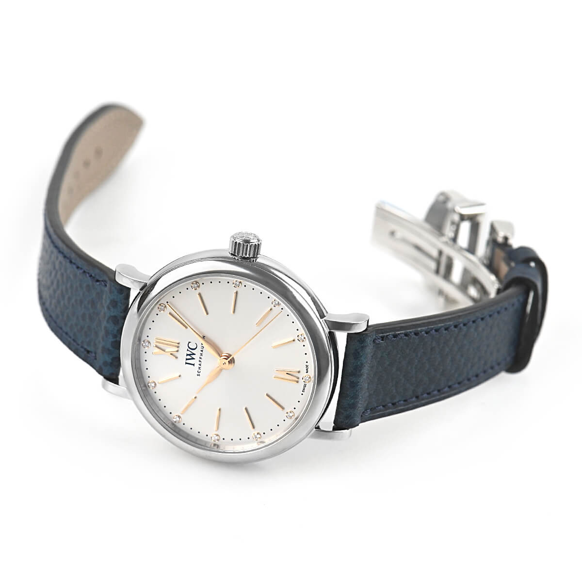  Shop Authentic IWC Portofino Automatic Silver Dial Blue Leather Strap Watch for Women - IW357411 - Luxxuri