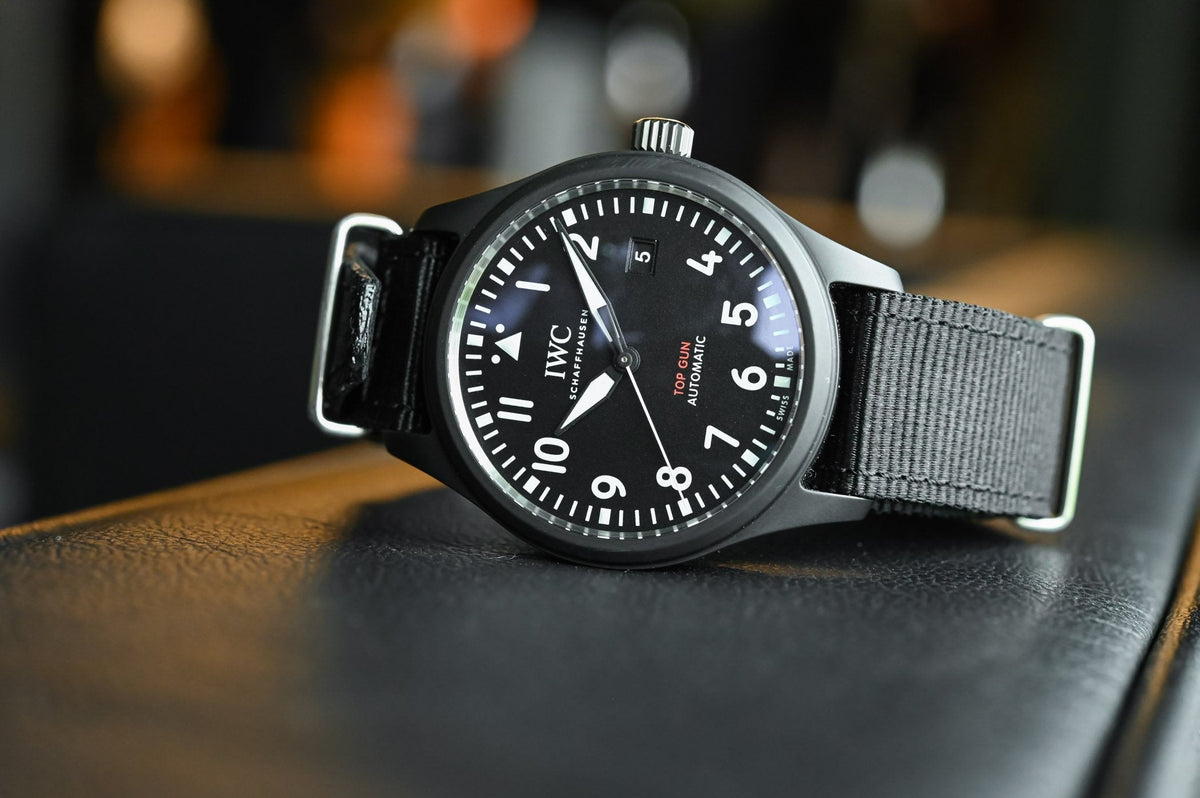  Shop Authentic IWC Pilot Watch Chronograph Top Gun Edition Black Dial Black Nylon Strap Watch for Men - IW326901 - Luxxuri