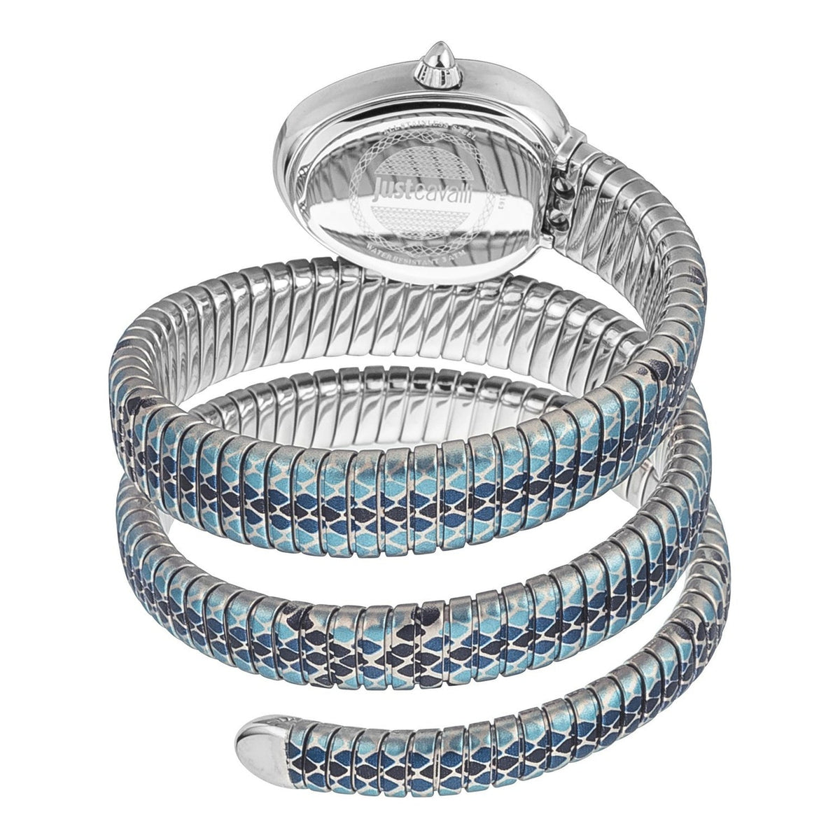Just Cavalli Glam Snake Blue Dial Multicolor Steel Strap Watch for Women - JC1L163M0225
