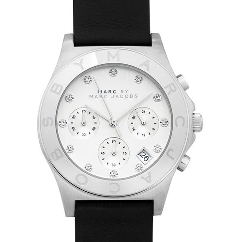  Shop Authentic Marc Jacobs Blade Chronograph White Dial Black Leather Strap Watch for Women - MBM1189 - Luxxuri