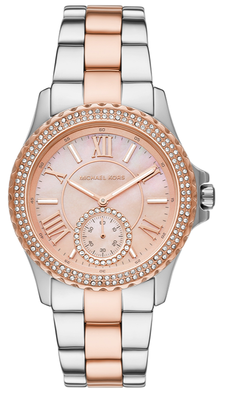  Shop Authentic Michael Kors Everest Three Hand Rose Gold Dial Two Tone Steel Strap Watch For Women - MK7402 - Luxxuri