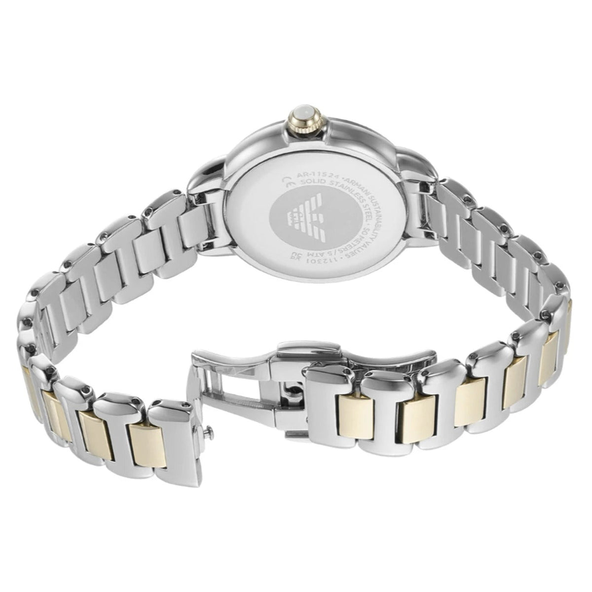 Emporio Armani Mia Quartz Mother of Pearl Dial Two Tone Steel Strap Watch For Women - AR11524