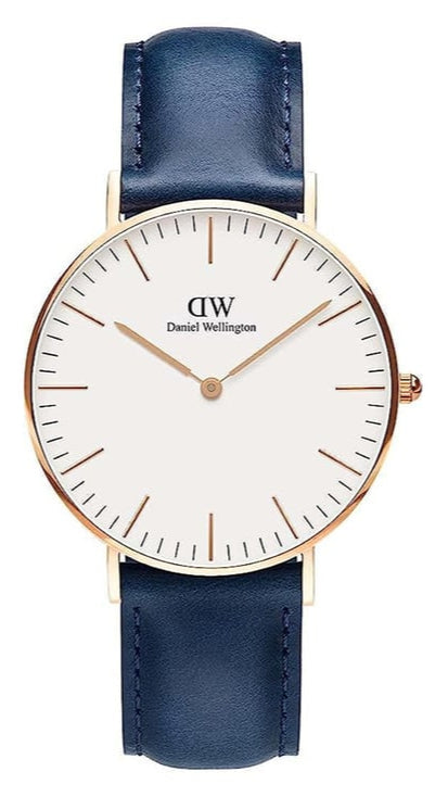  Shop Authentic Daniel Wellington Classic Somerset White Dial Blue Leather Strap Watch For Women - DW00100123 - Luxxuri