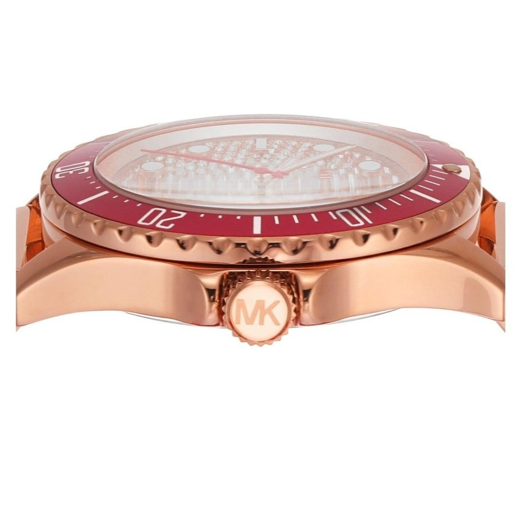  Shop Authentic Michael Kors Everest Analog Rose Gold Dial Pink Silicone Strap Watch For Women - MK7359 - Luxxuri