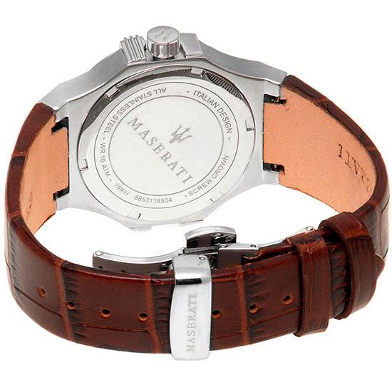  Shop Authentic Maserati Potenza Silver Dial Brown Leather Strap Watch For Women - R8851108506 - Luxxuri