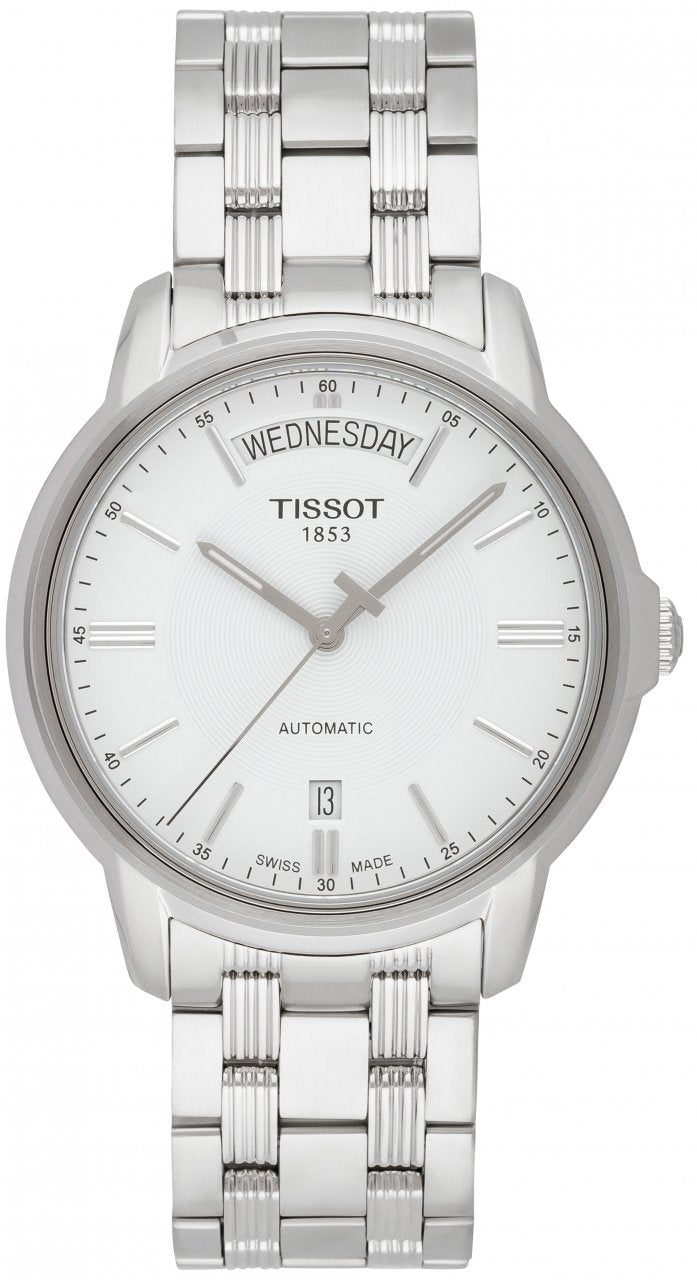  Shop Authentic Tissot T Classic Automatic III Day Date White Dial Silver Steel Strap Watch for Men - T065.930.11.031.00 - Luxxuri