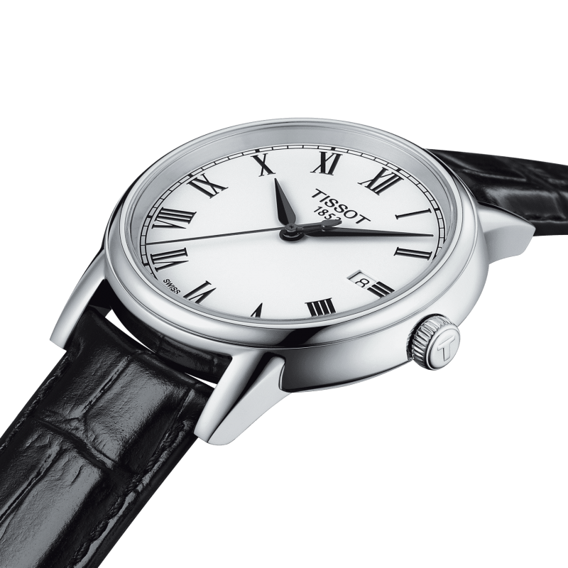  Shop Authentic Tissot T Classic Carson White Dial Black Leather Strap Watch for Men - T085.410.16.013.00 - Luxxuri