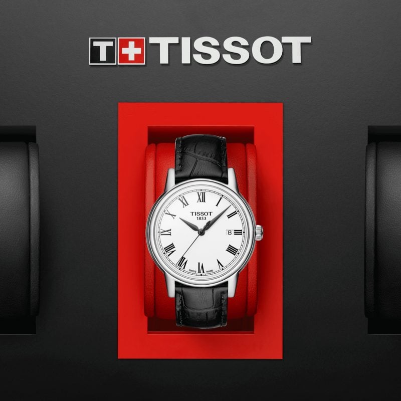  Shop Authentic Tissot T Classic Carson White Dial Black Leather Strap Watch for Men - T085.410.16.013.00 - Luxxuri