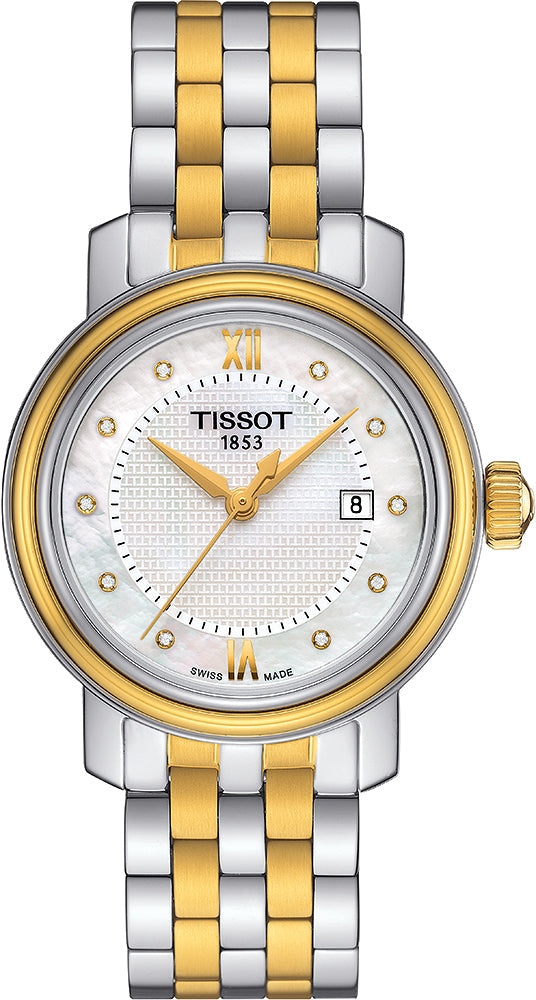  Shop Authentic Tissot T Classic Bridgeport Automatic Mother of Pearl Dial Two Tone Steel Strap Watch for Women - T097.410.22.116.00 - Luxxuri