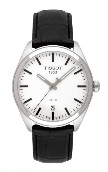  Shop Authentic Tissot T Classic PR 100 White Dial Black Leather Strap Watch for Men - T101.410.16.031.00 - Luxxuri