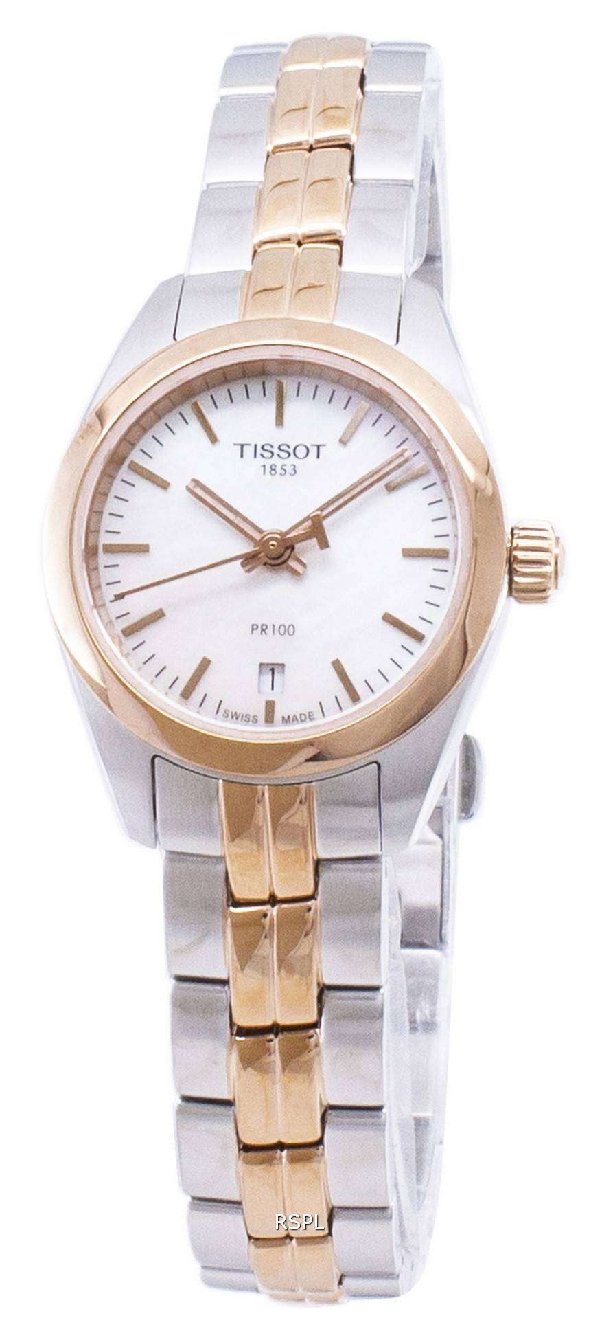  Shop Authentic Tissot T Classic PR100 Mother of Pearl Dial Two Tone Steel Strap Watch for Women - T101.010.22.111.01 - Luxxuri