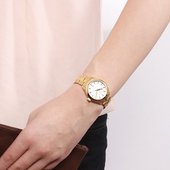  Shop Authentic Tissot T Classic PR 100 Lady White Dial Gold Steel Strap Watch for Women - T101.210.33.031.00 - Luxxuri