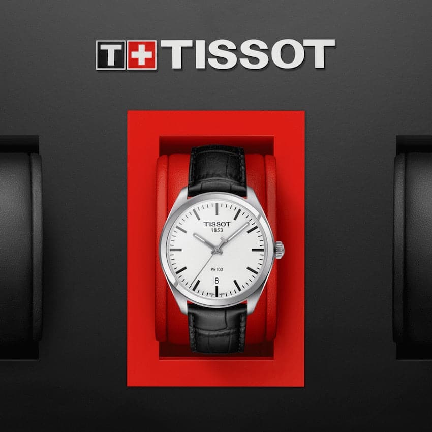  Shop Authentic Tissot T Classic PR 100 White Dial Black Leather Strap Watch for Men - T101.410.16.031.00 - Luxxuri