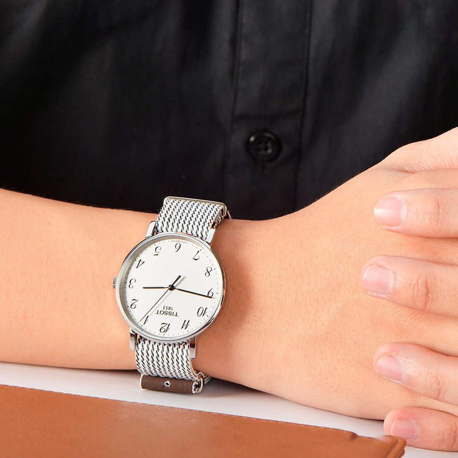  Shop Authentic Tissot T Classic Everytime Medium White Dial Two Tone NATO Strap Watch for Women - T109.410.18.032.00 - Luxxuri