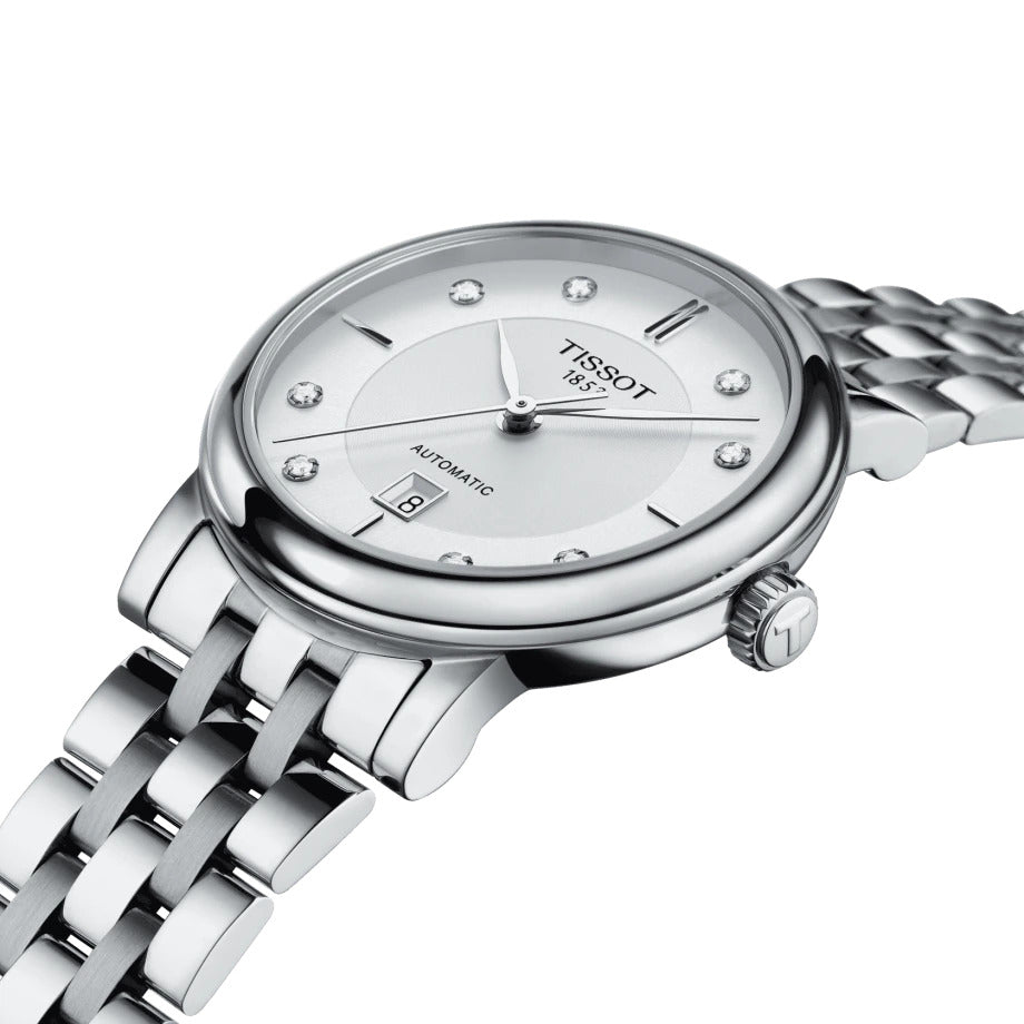  Shop Authentic Tissot T Classic Carson Premium White Diamonds Dial Silver Steel Strap Watch for Women - T1222071103600 - Luxxuri