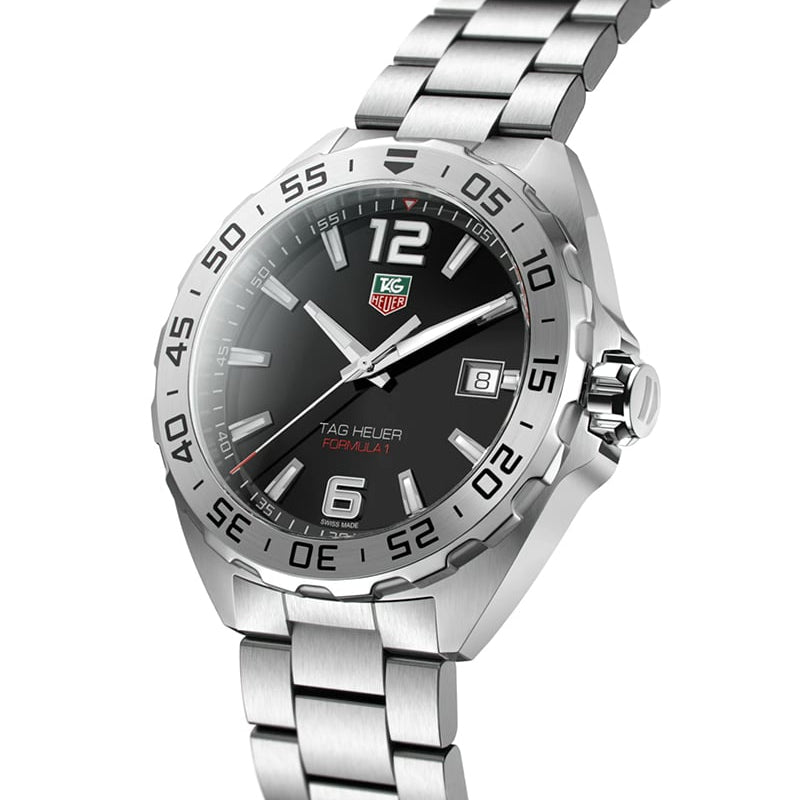  Shop Authentic Tag Heuer Formula 1 Stainless Steel 41mm Black Dial Silver Steel Strap Watch for Men - WAZ1112.BA0875 - Luxxuri