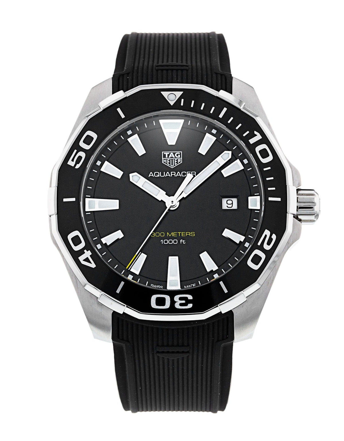  Shop Authentic Tag Heuer Aquaracer Quartz Black Dial Black Rubber Strap Watch for Men -  WAY101A.FT6141 - Luxxuri