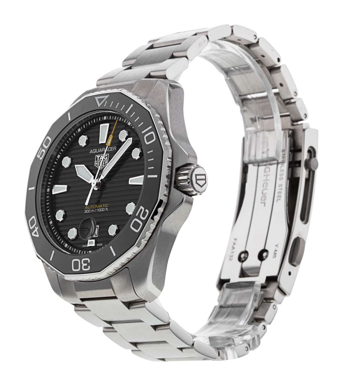  Shop Authentic Tag Heuer Aquaracer Professional 300 Automatic Black Dial Silver Steel Strap Watch for Men - WBP201A.BA0632 - Luxxuri