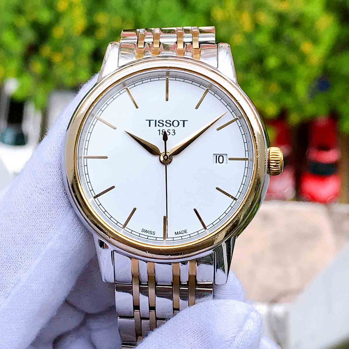  Shop Authentic Tissot T Classic Carson Quartz White Dial Two Tone Steel Strap Watch for Men - T085.410.22.011.00 - Luxxuri