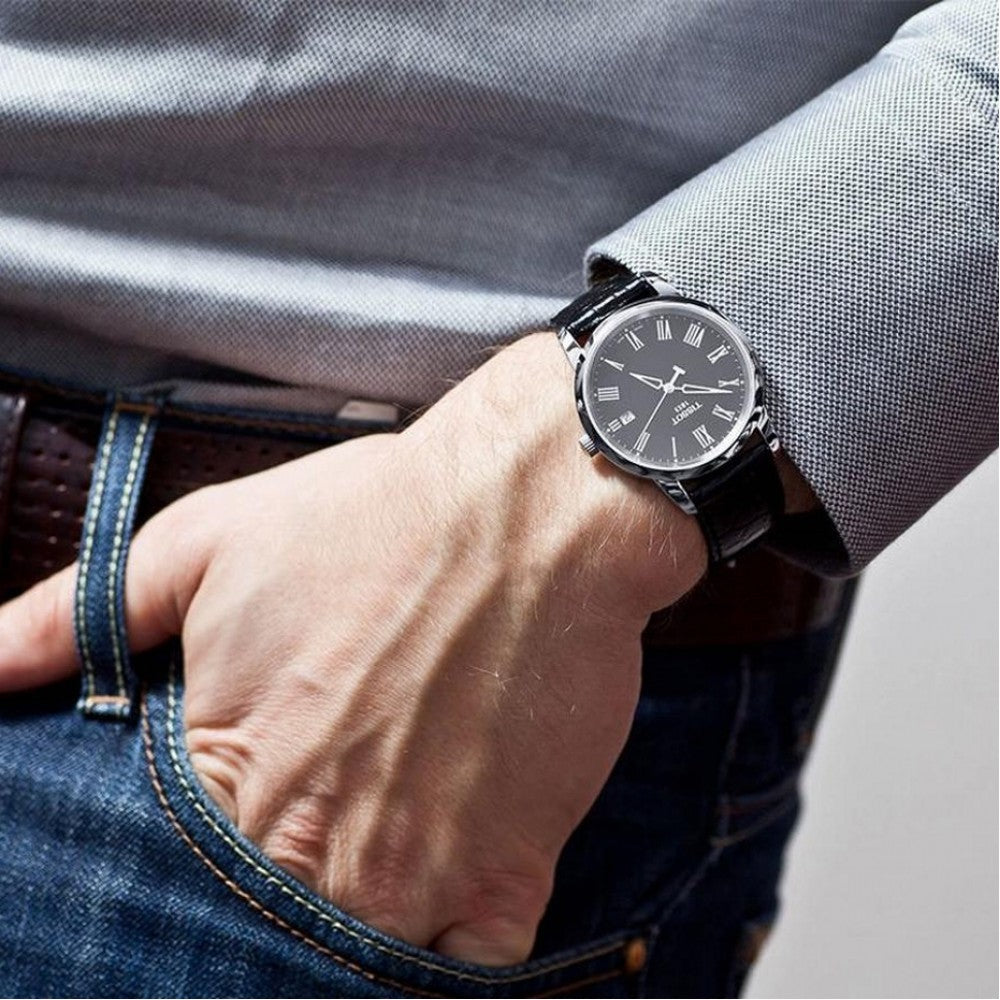  Shop Authentic Tissot T Classic Dream Black Dial Black Leather Strap Watch for Men - T033.410.26.053.01 - Luxxuri