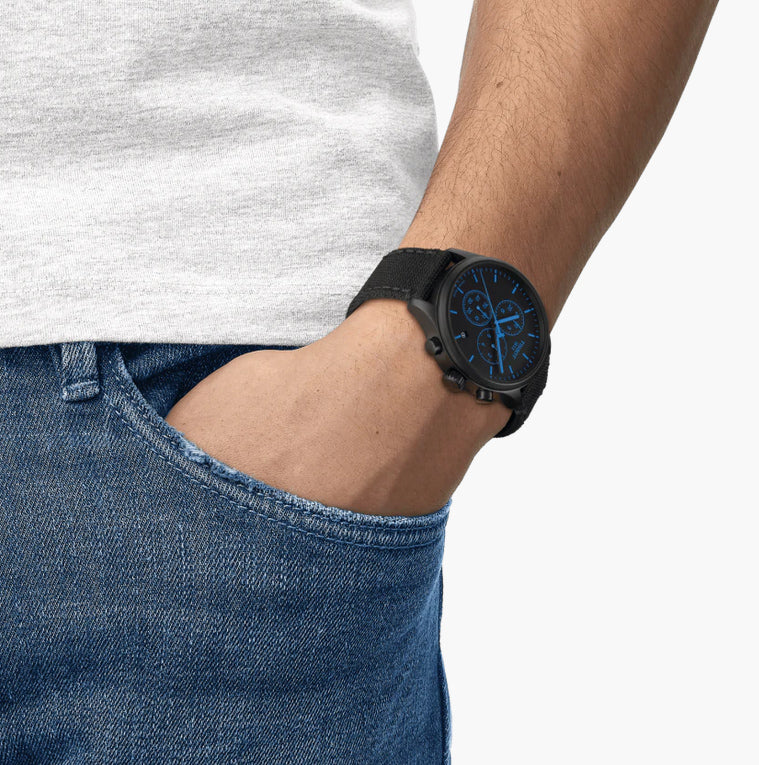 Shop Authentic Tissot Chrono XL Quartz Black Dial Black Nylon Strap Watch For Men - T116.617.37.051.00 - Luxxuri