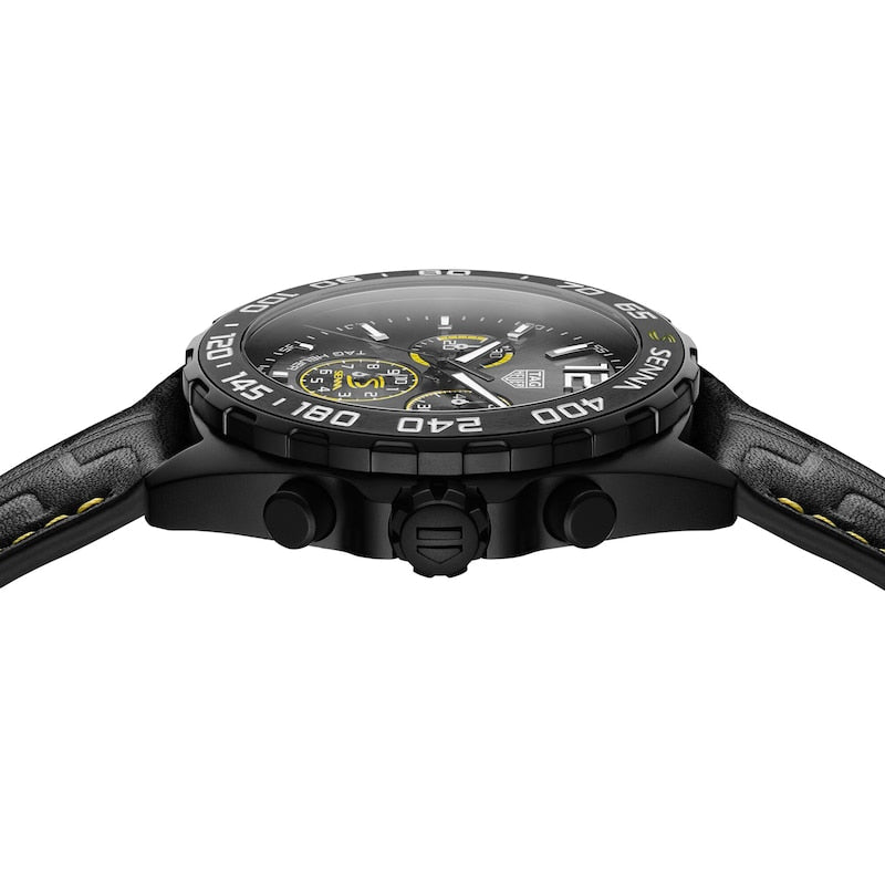  Shop Authentic Tag Heuer Formula 1 Chronograph Senna Black Dial Black Leather Strap Watch for Men - CAZ101AJ.FC6487 - Luxxuri