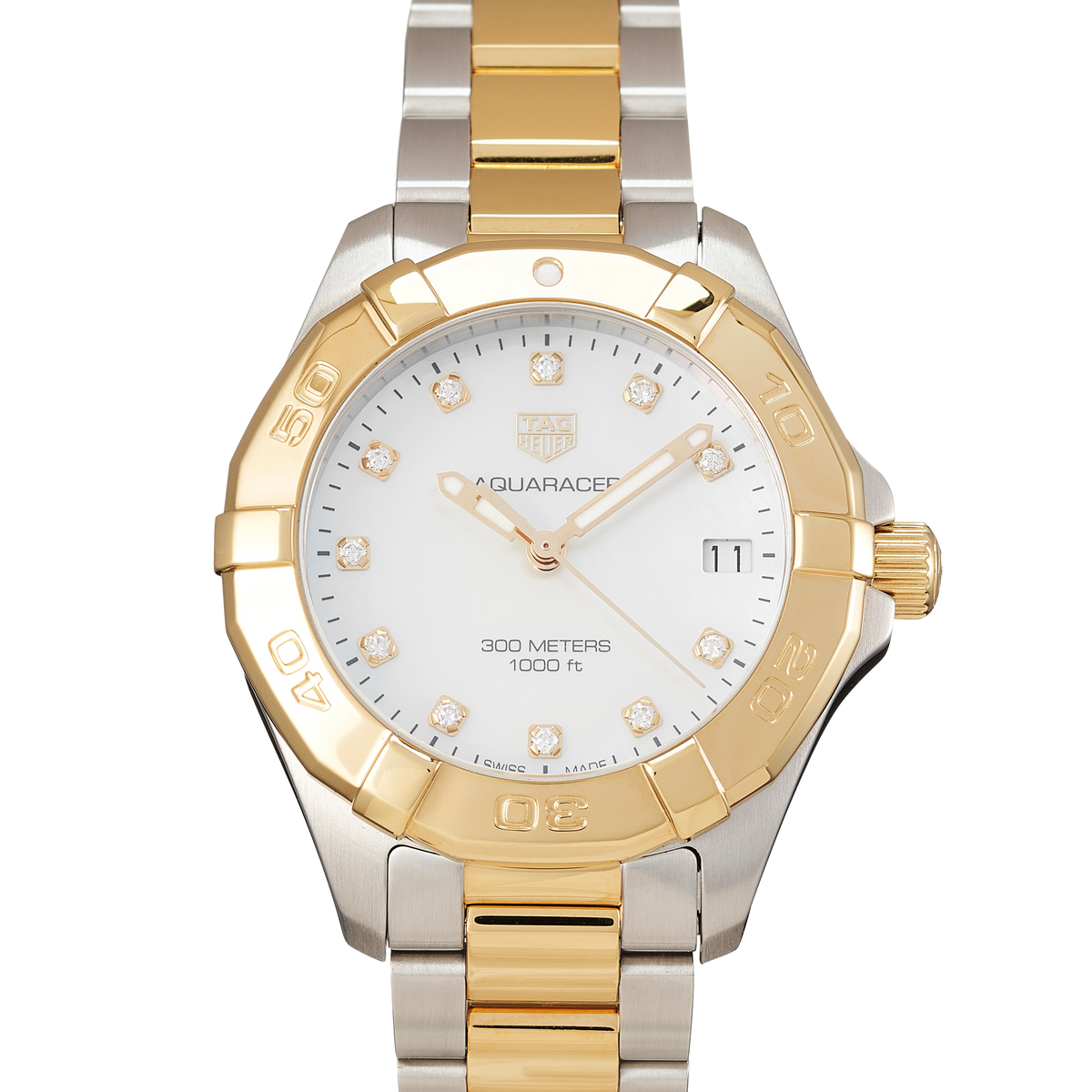  Shop Authentic Tag Heuer Aquaracer White Mother of Pearl Dial Watch for Women - WBD1322.BB0320 - Luxxuri